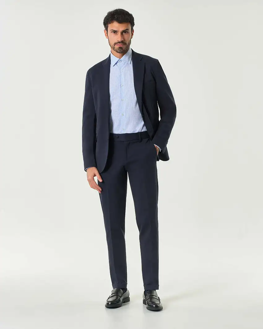 Abito blu in cotone stretch