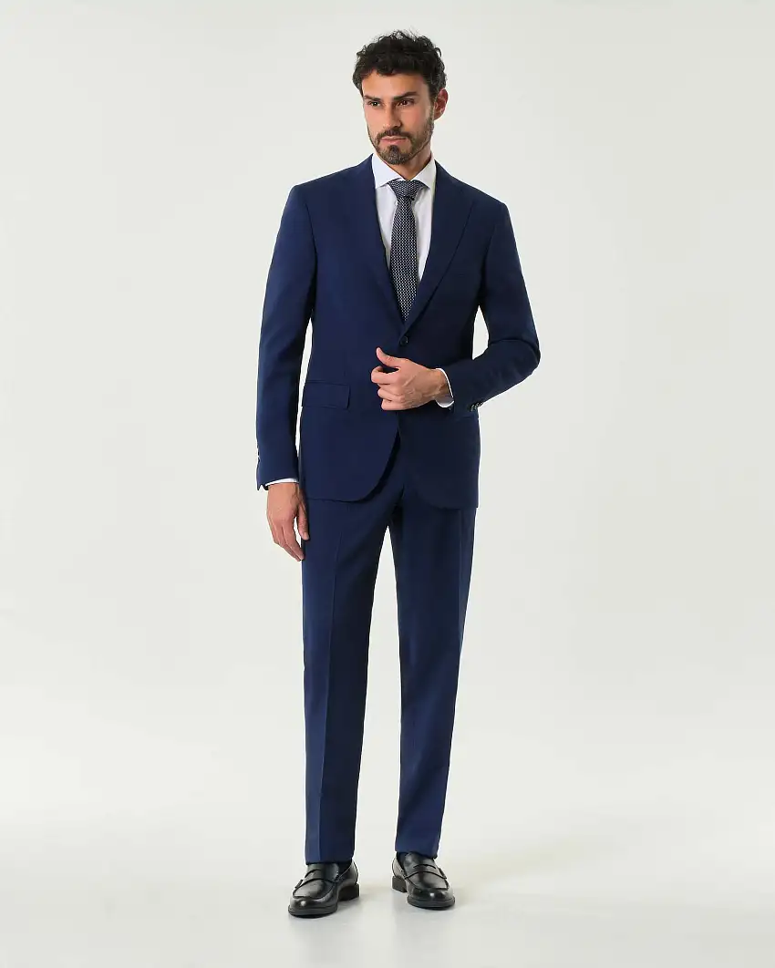 Abito drop6 blu in tela di pura lana