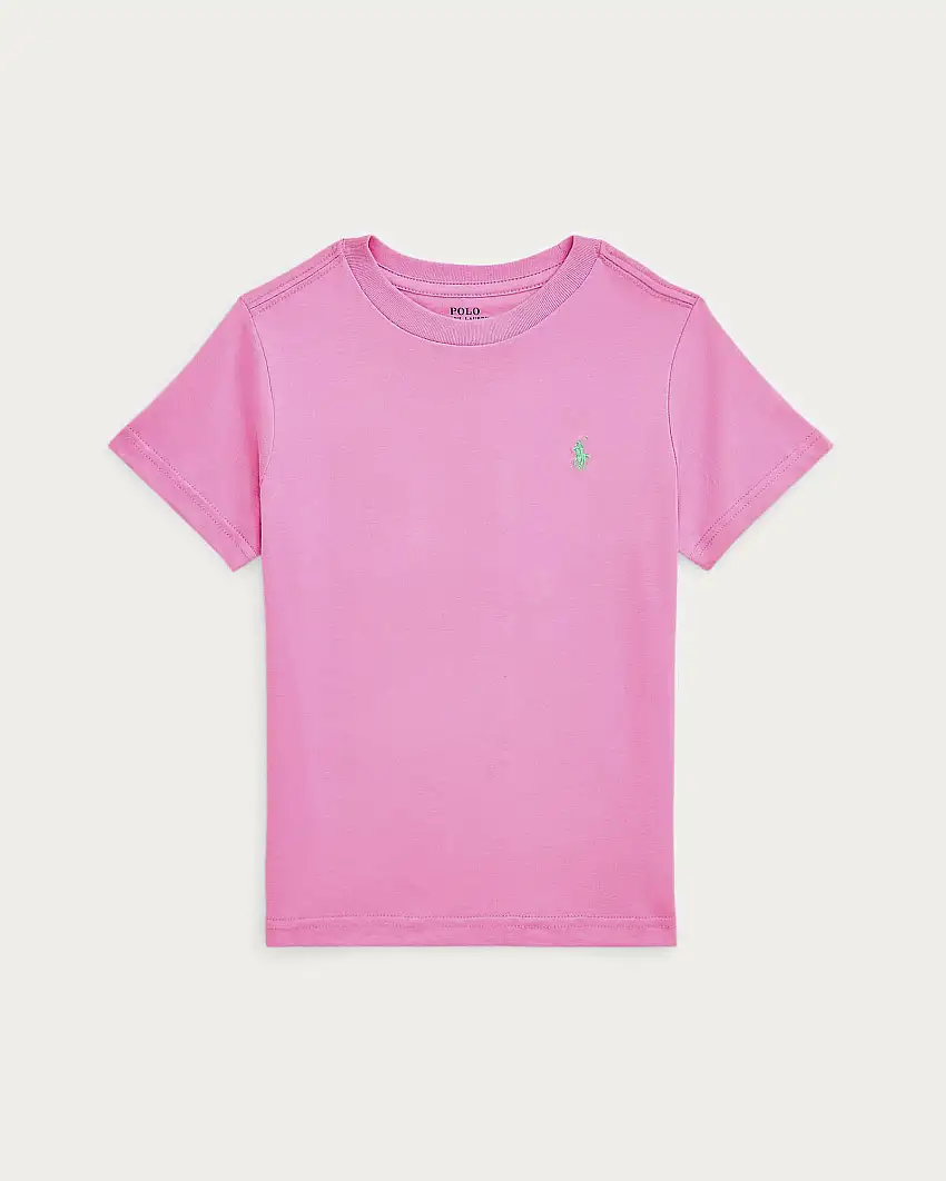 T-shirt Polo Ralph Lauren fucsia mezza manica con logo pony verde