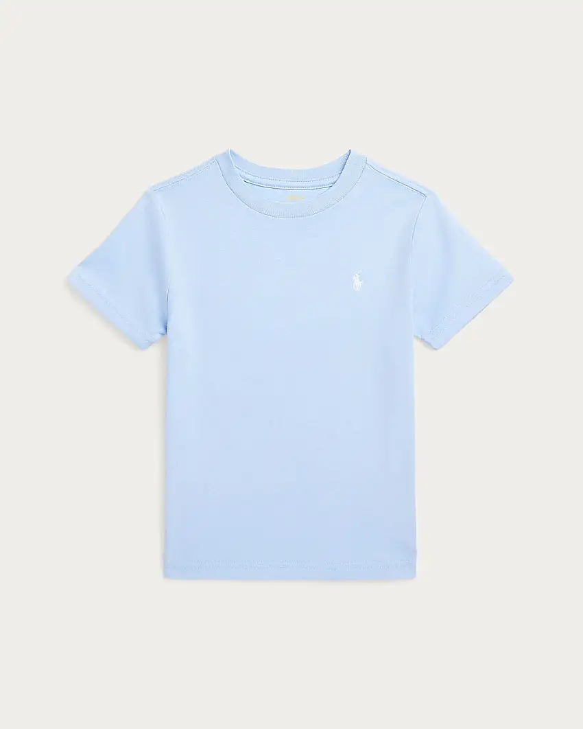 T-shirt Polo Ralph Lauren azzurra mezza manica con logo pony bianco