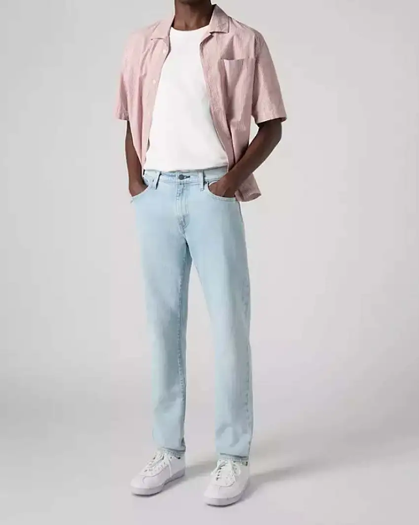 Jeans 512 slim tapered lavaggio chiaro bleach washed