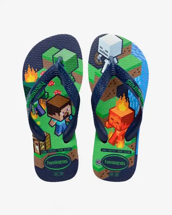 Havaianas Kids Minecraft blu e verde