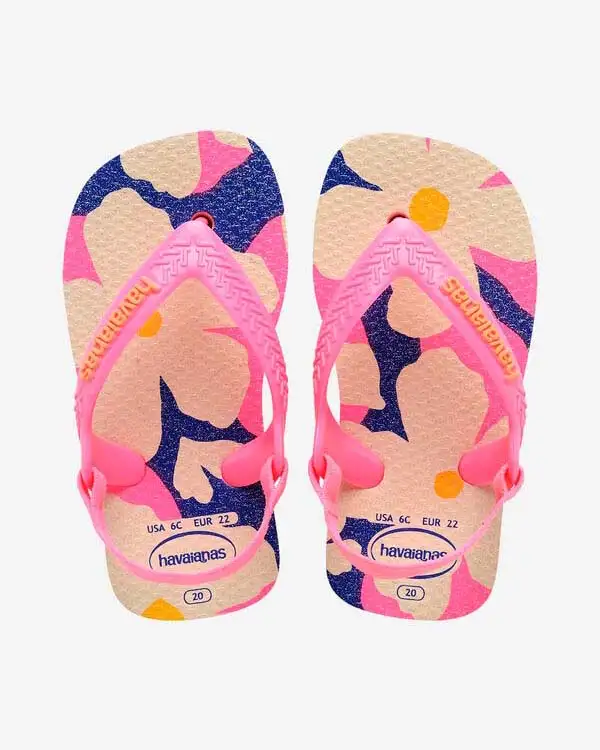 Havaianas Baby Mini Me con fiori multicolor ed elastico sul retro