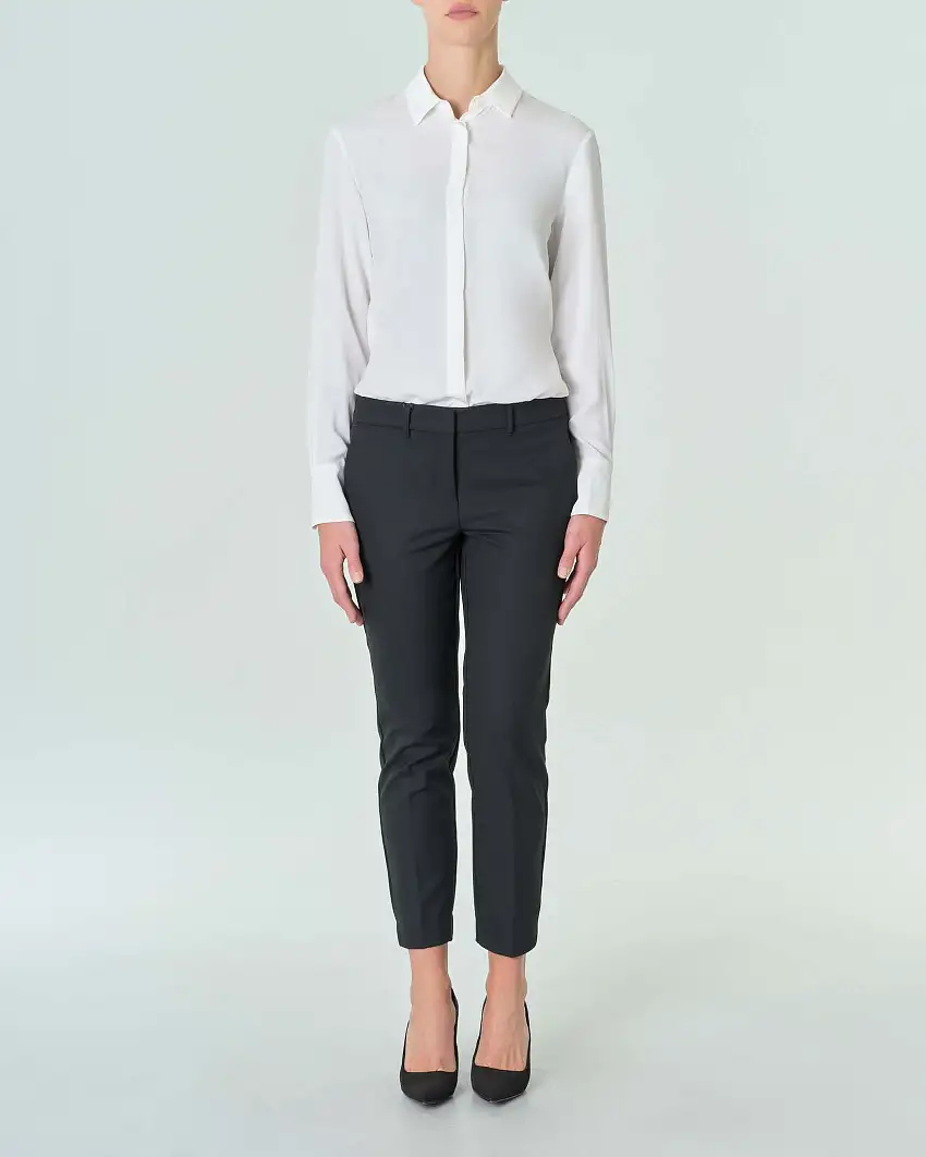 Pantaloni stretch in misto viscosa dalla linea dritta