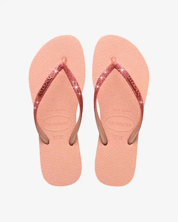 Havaianas Slim Glitter II rosa con fascetta glitterata