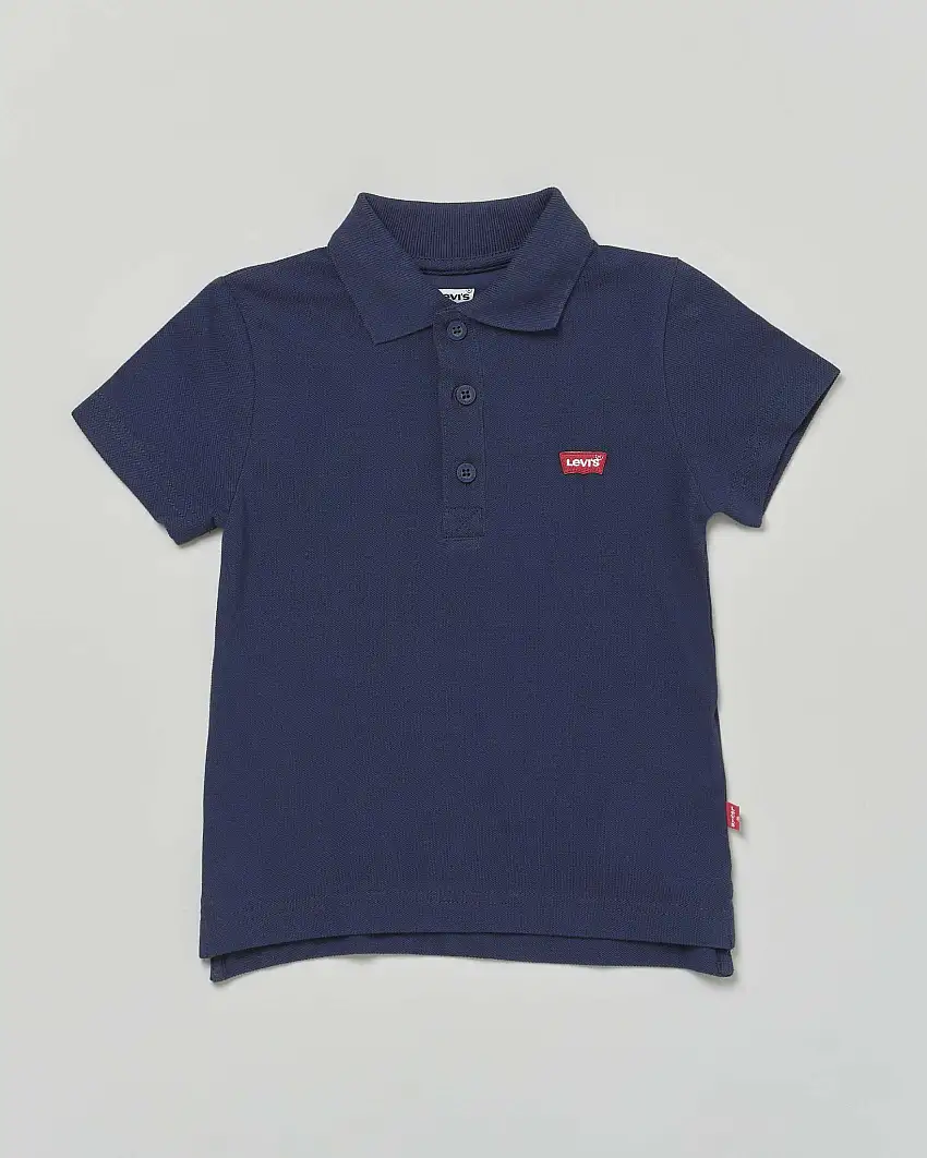 Polo Levi's blu mezza manica in piquet di cotone