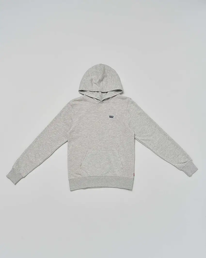 Felpa Levi's grigio melange con cappuccio e mini logo batwing