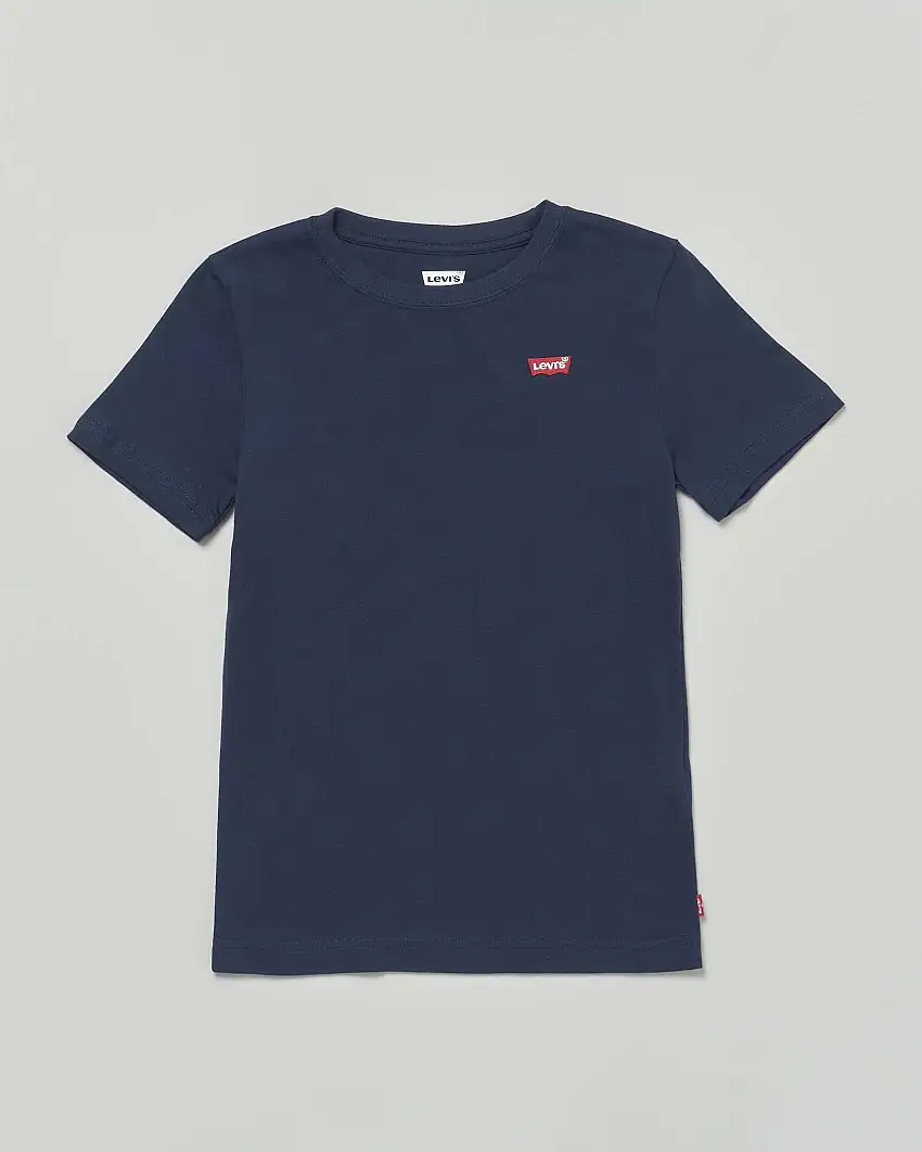T-shirt Levi's blu mezza manica con mini logo rosso