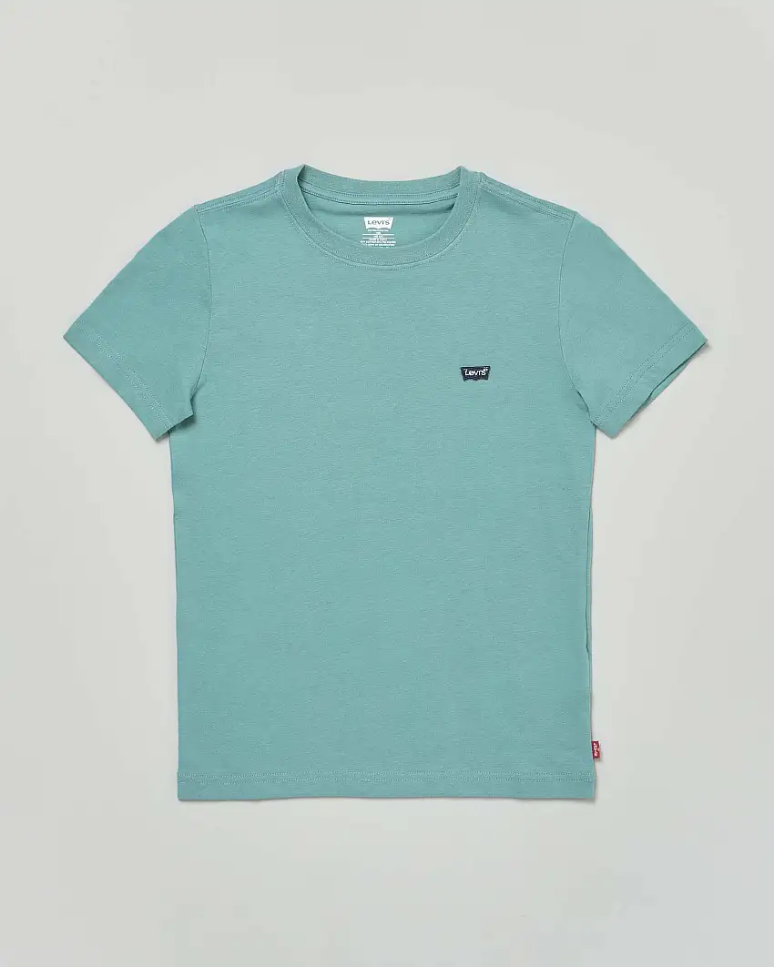 T-shirt Levi's verde petrolio mezza manica con mini logo blu