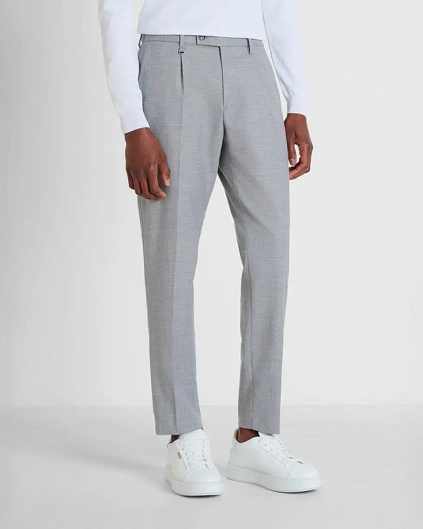 Pantaloni Luis Antony Morato grigi regular-fit in misto viscosa stretch con piega stirata fronte e retro