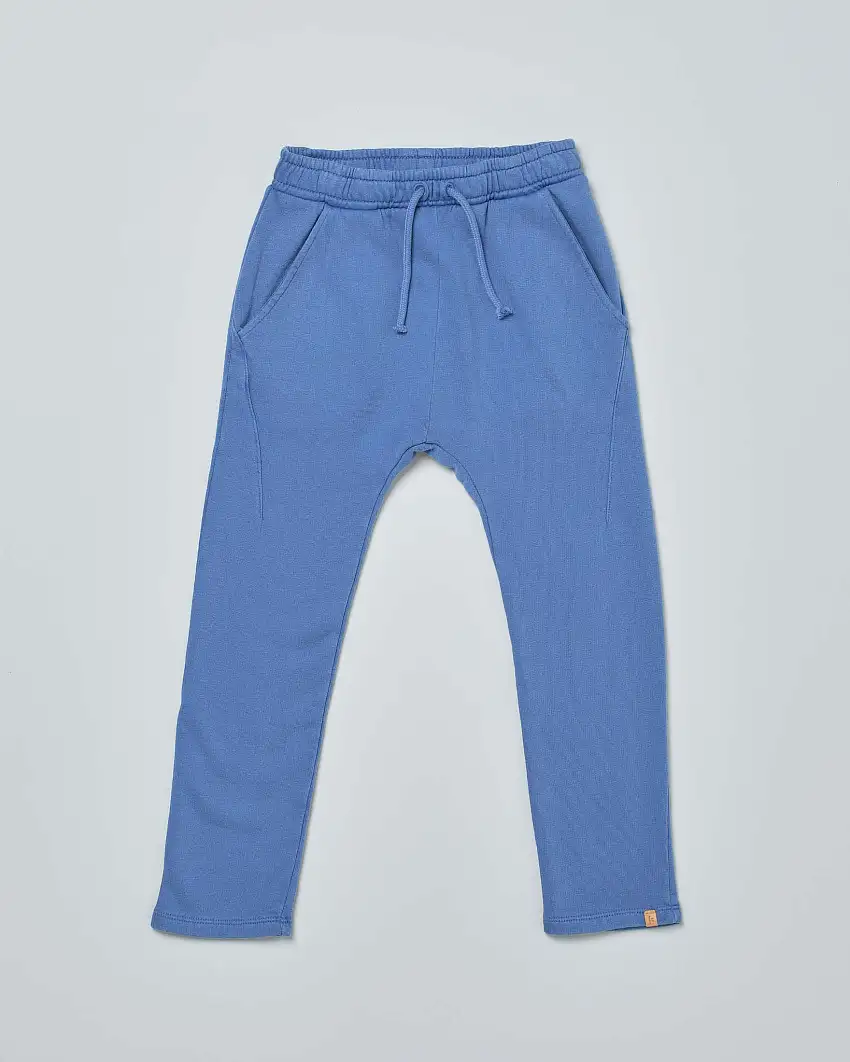 Pantaloni da tuta avio in cotone a cavallo basso con coulisse 2-7 anni