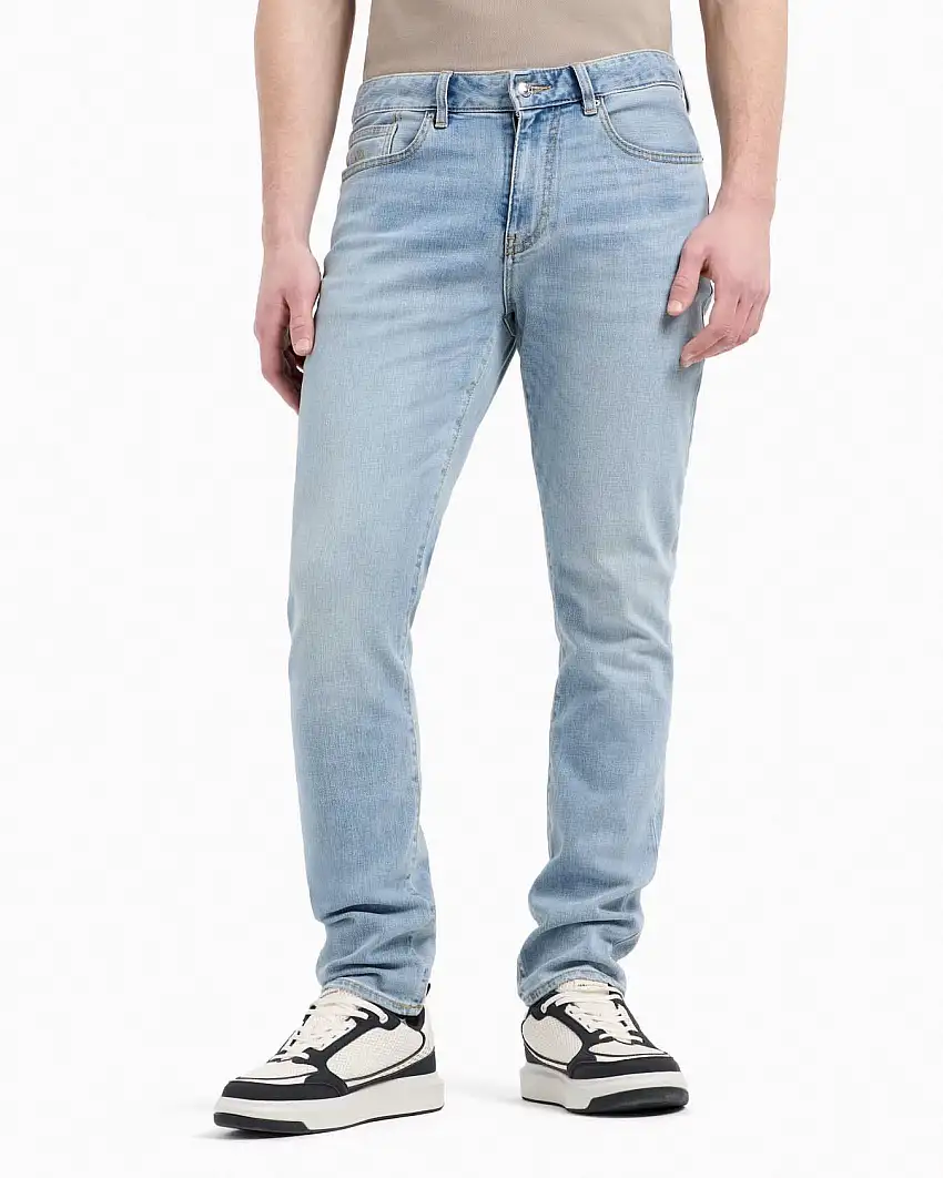 Jeans Armani Exchange J14 skinny lavaggio chiaro bleached washed in cotone stretch