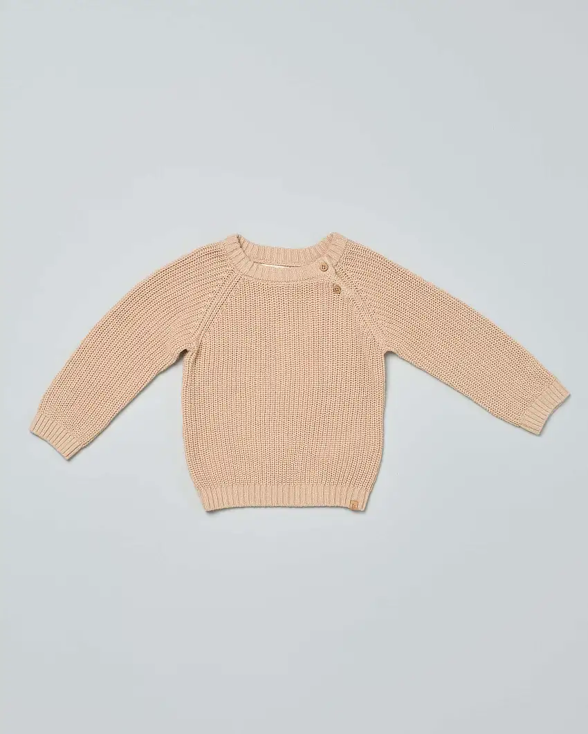 Maglia Lil'Atelier beige in cotone lavorato
