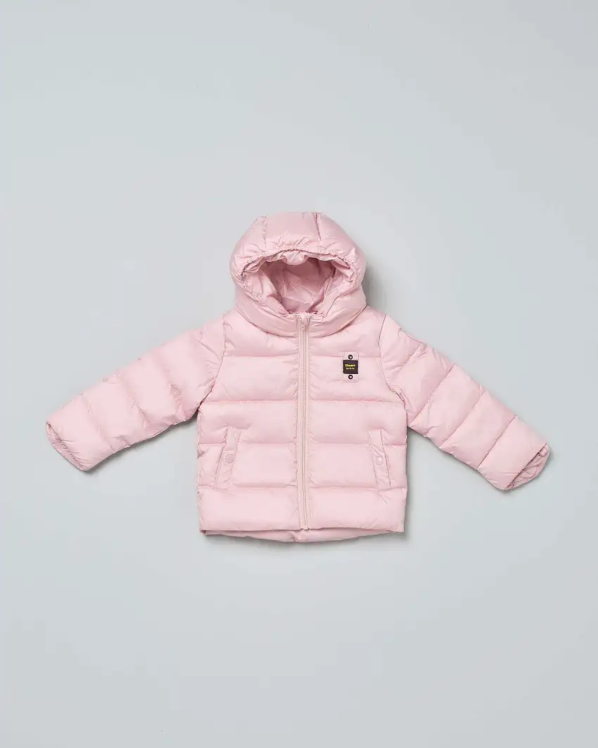 Piumino Blauer rosa imbottito e trapuntato con cappuccio fisso