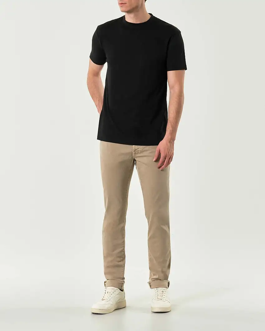 Pantalone cinque tasche Nick Jacob Cohen color sabbia in gabardina di cotone stretch