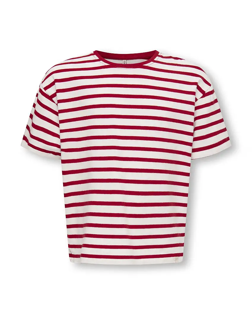 T-shirt Kids Only mezza manica a righe bianche e rosse