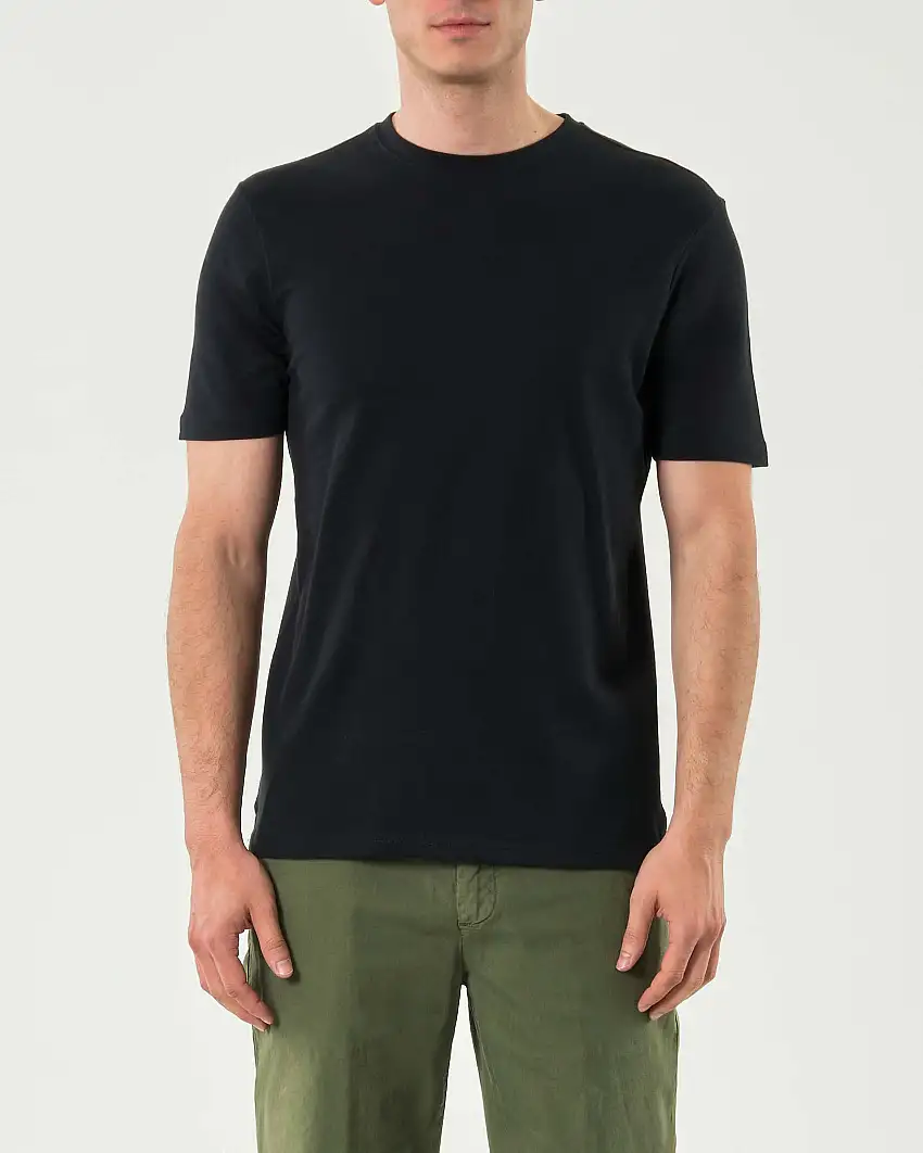 T-shirt mezza manica Paul Baker nera in micro piquet di cotone stretch