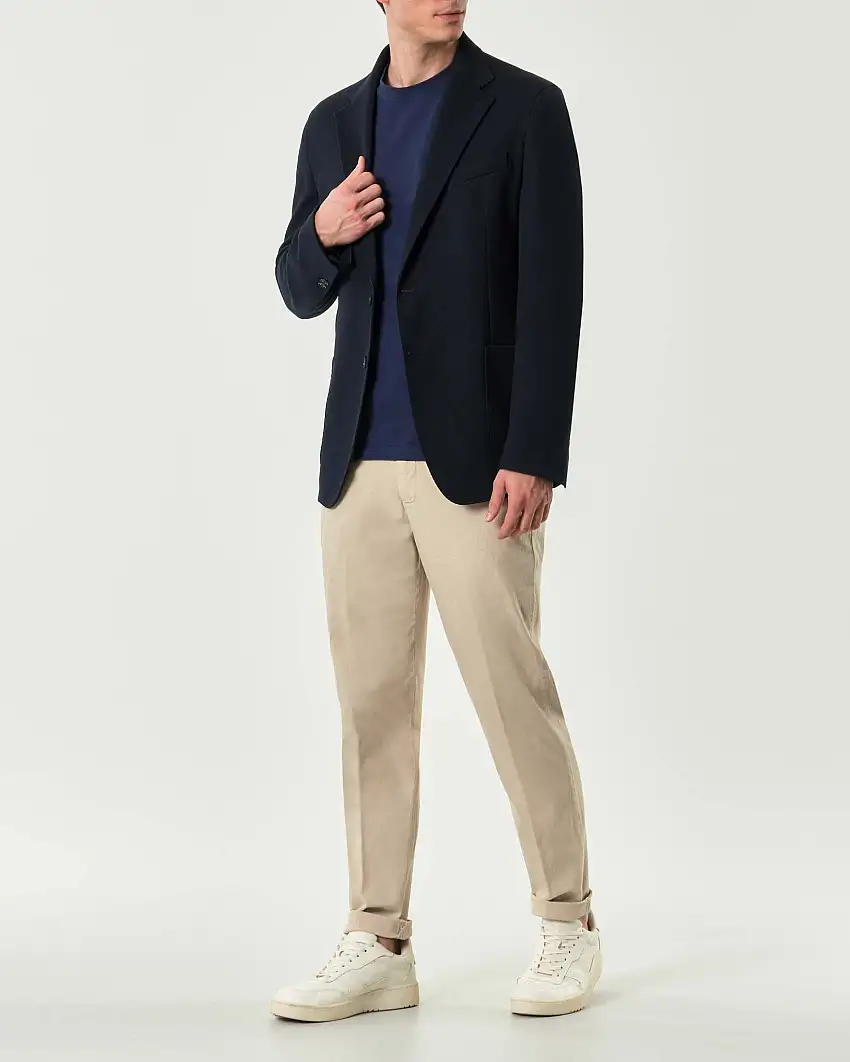 Blazer Paul Baker blu in jersey micro armatura di viscosa