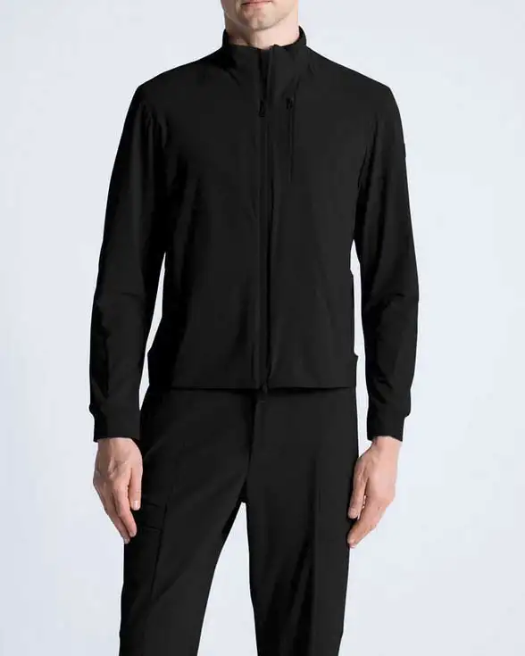 Giubbino Duno nero in leggero tessuto tecnico elasticizzato impermeabile