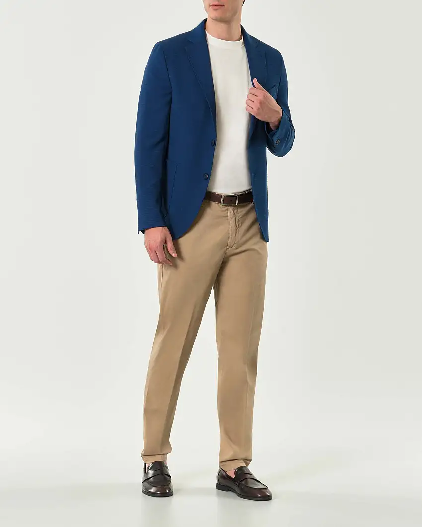 Blazer Paul Baker blu indaco in jersey di viscosa stretch