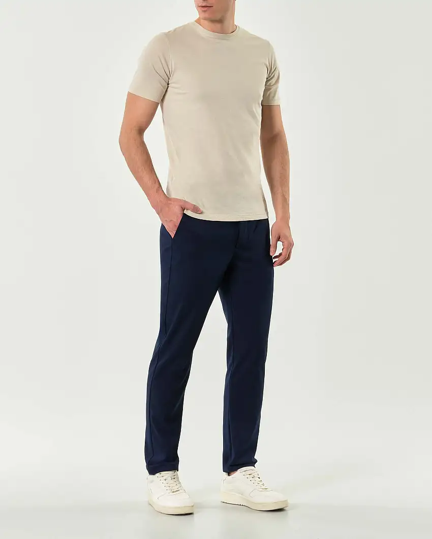 Pantalone chino Paul Baker blu in tessuto tecnico di misto viscosa stretch