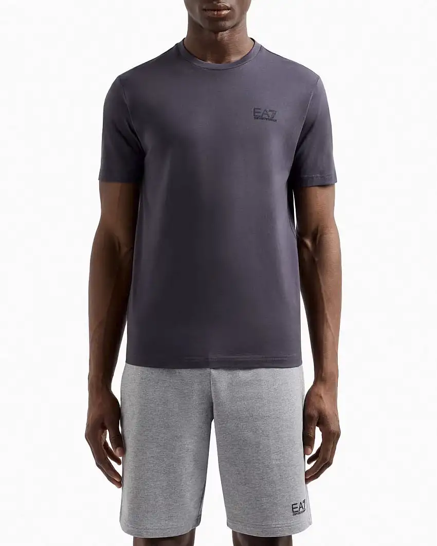 T-shirt EA7 antracite mezza manica in puro pima cotton