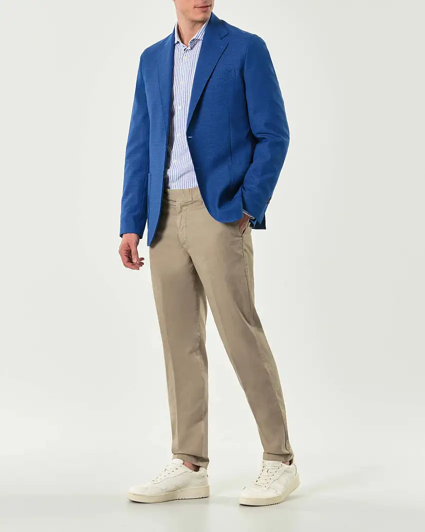 Blazer Paul Baker blu royal in viscosa stretch effetto fiammato