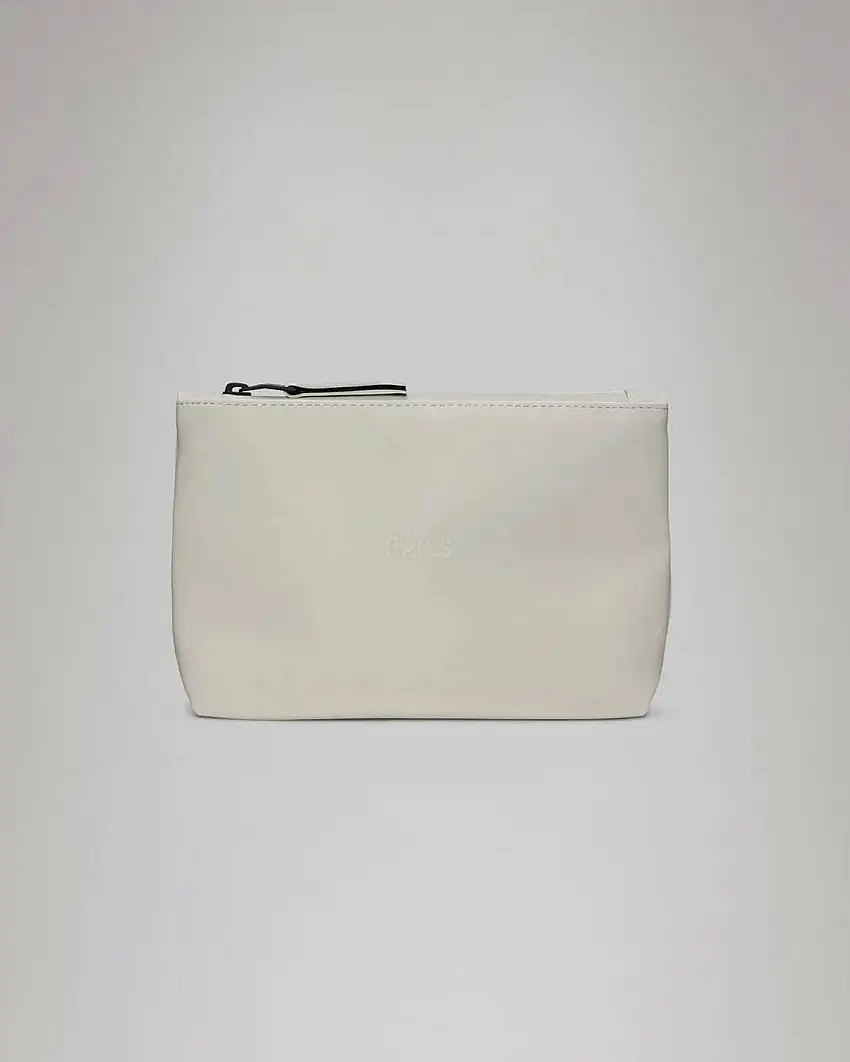 Cosmetic Bag Rains gesso in tessuto tecnico con logo frontale impresso e chiusura a cerniera