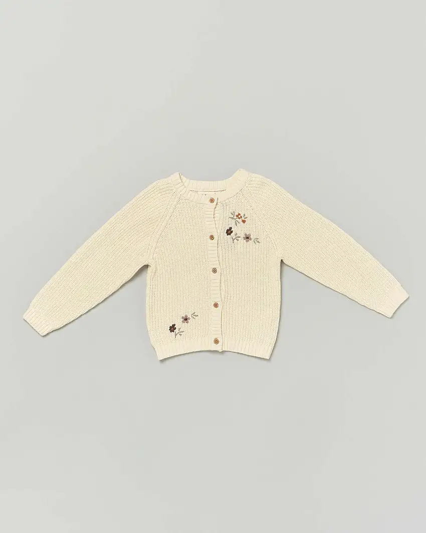 Cardigan Lil'Atelier avorio con fiorellini