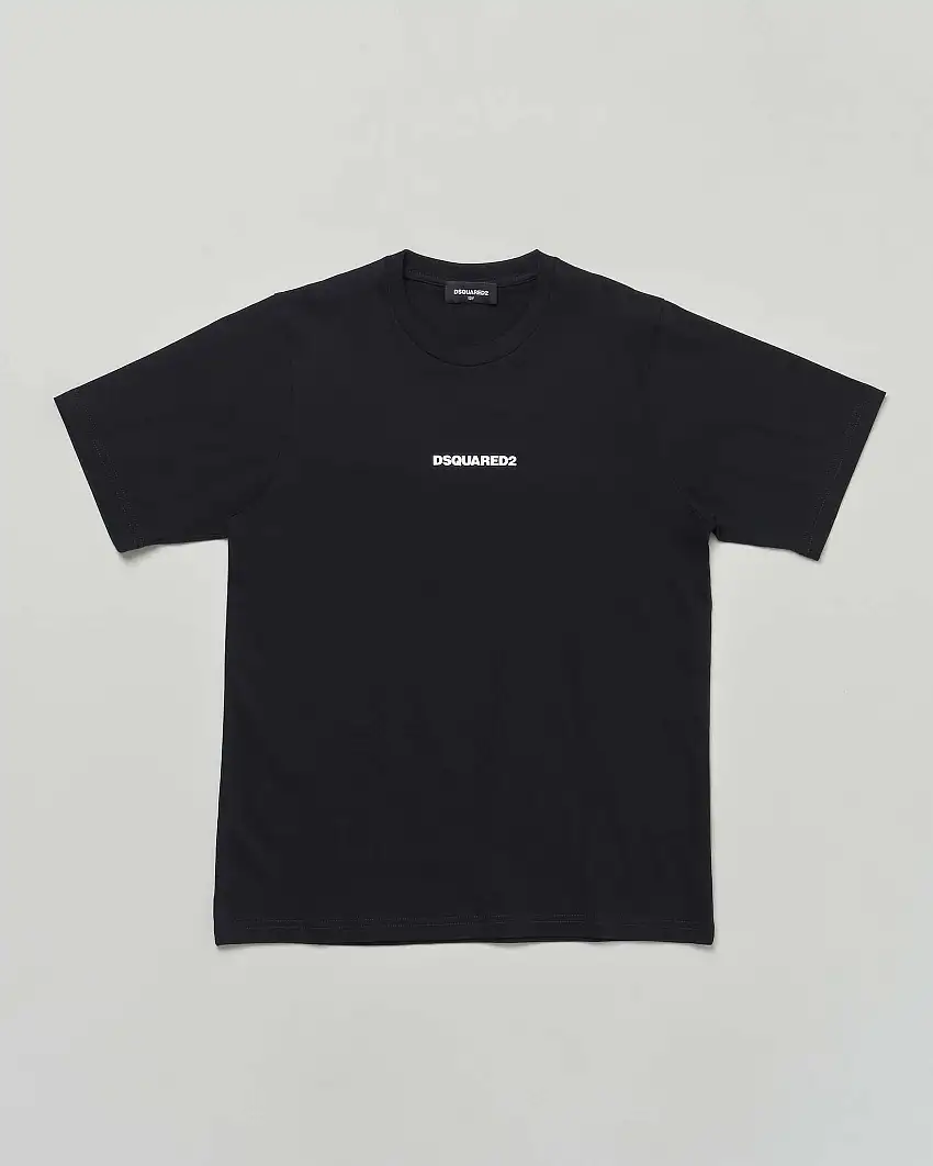 T-shirt Dsquared2 relaxed fit bianca in puro cotone con mini logo bianco