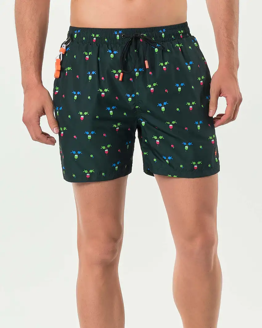 Boxer mare My Stuff verde scuro con stampa cocktail