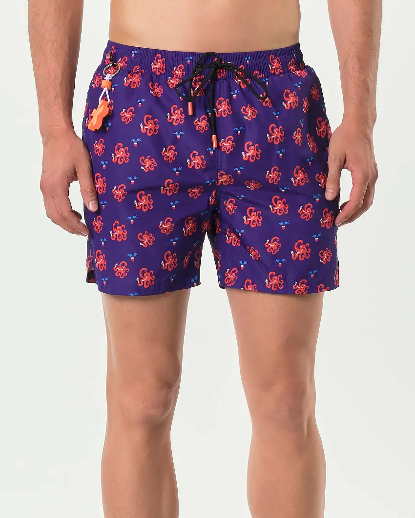 Boxer mare My Stuff viola con stampa polipetti