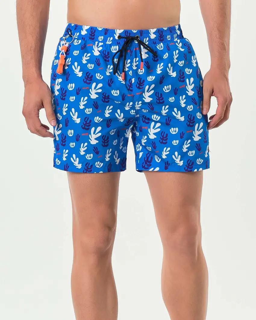 Boxer mare My Stuff blu royal con stampa coralli