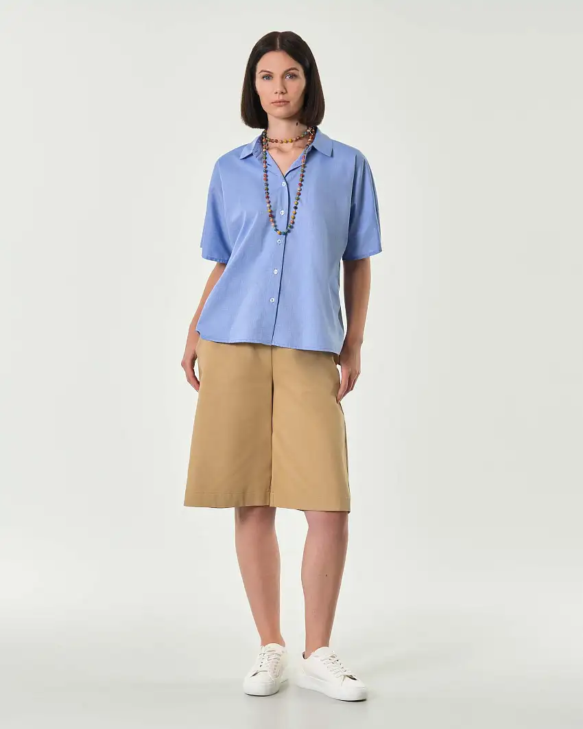 Bermuda beige Hlo! in cotone con elastico inserito in vita