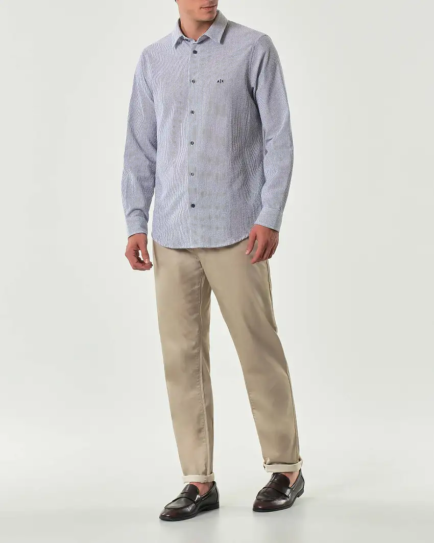 Pantalone sabbia cinque tasche Armani Exchange in raso di cotone stretch