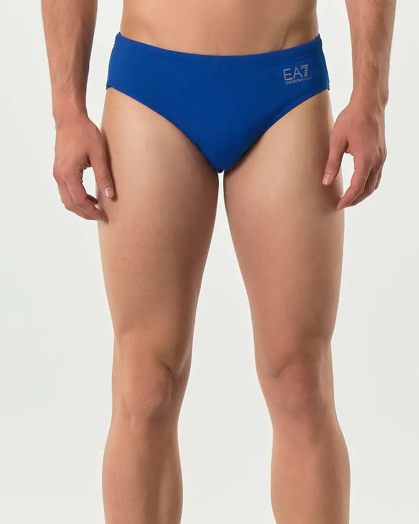 Costume slip EA7 blu royal in tessuto stretch