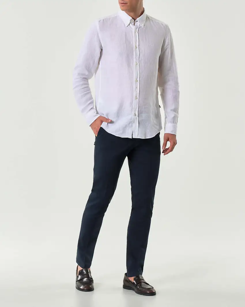 Pantaloni Michael Coal chino Brad blu in misto cotone e lyocell stretch