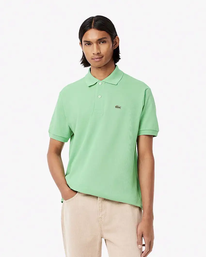 Polo Lacoste verde menta classic fit L.12.12 in petit piqué