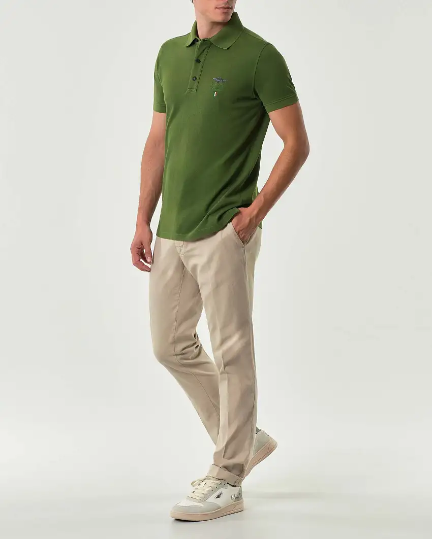 Pantalone Powell chino Levanto beige in canvas di cotone stretch