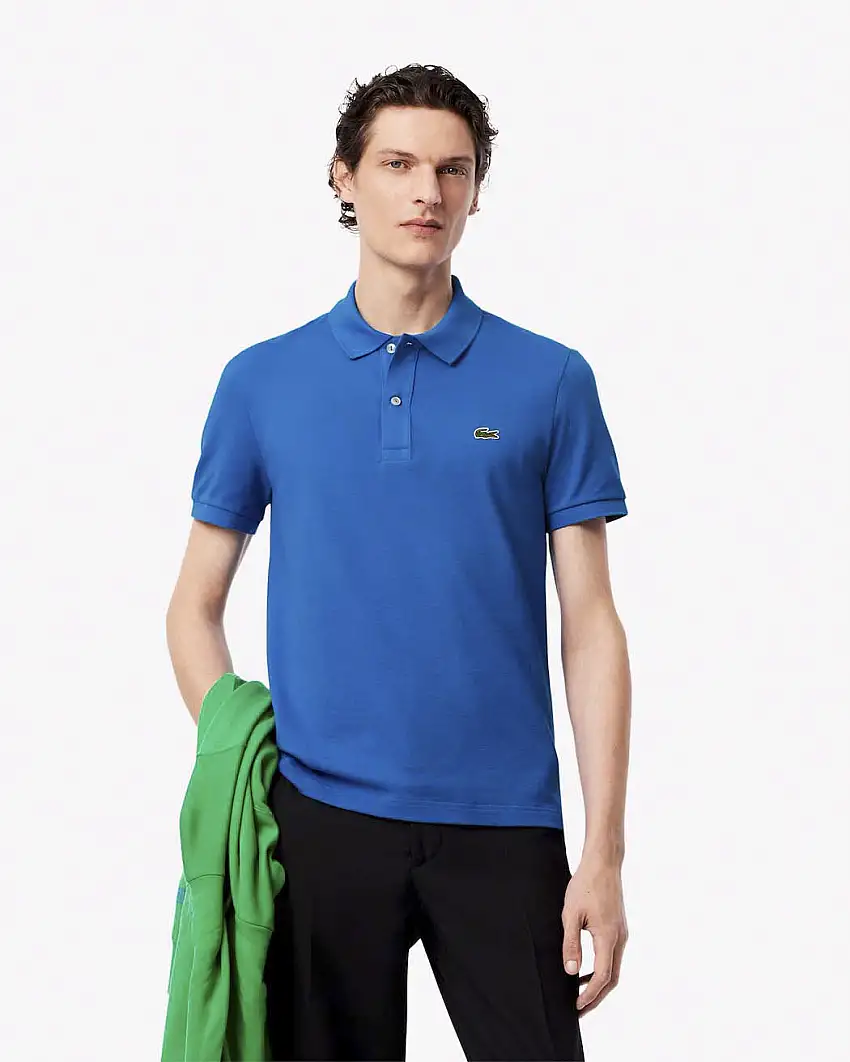Polo Lacoste blu royal slim fit PH4012 in petit piqué