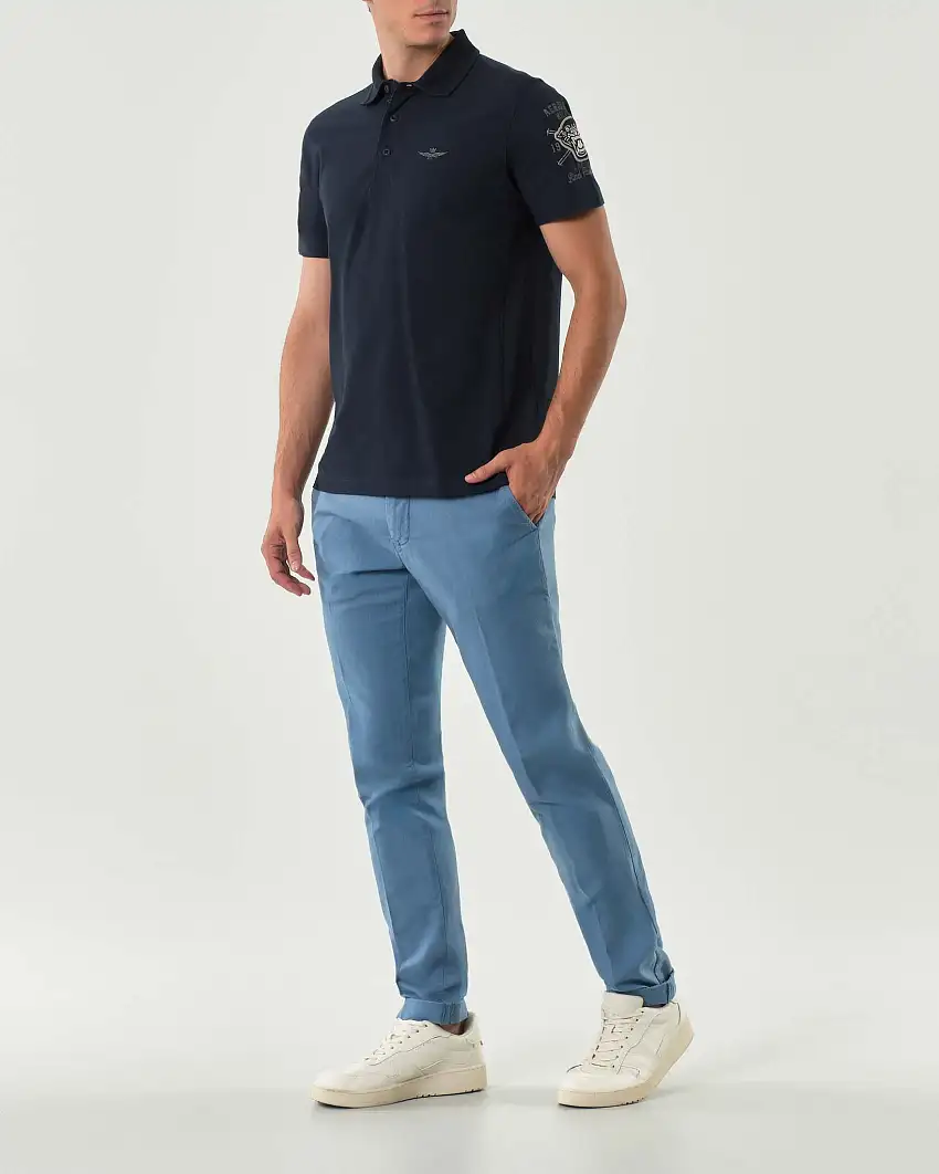 Pantalone Powell chino Levanto avio in canvas di cotone stretch