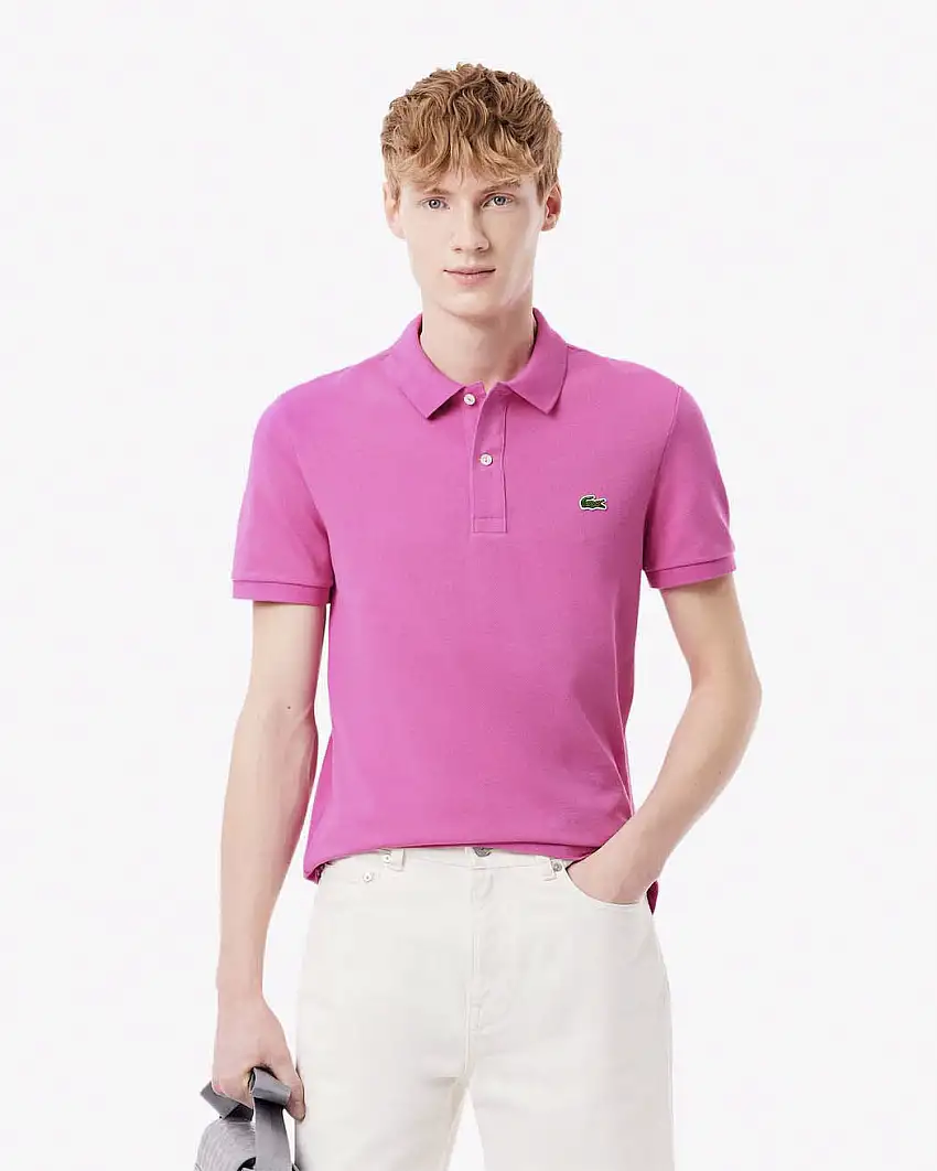Polo Lacoste fucsia slim fit PH4012 in petit piqué