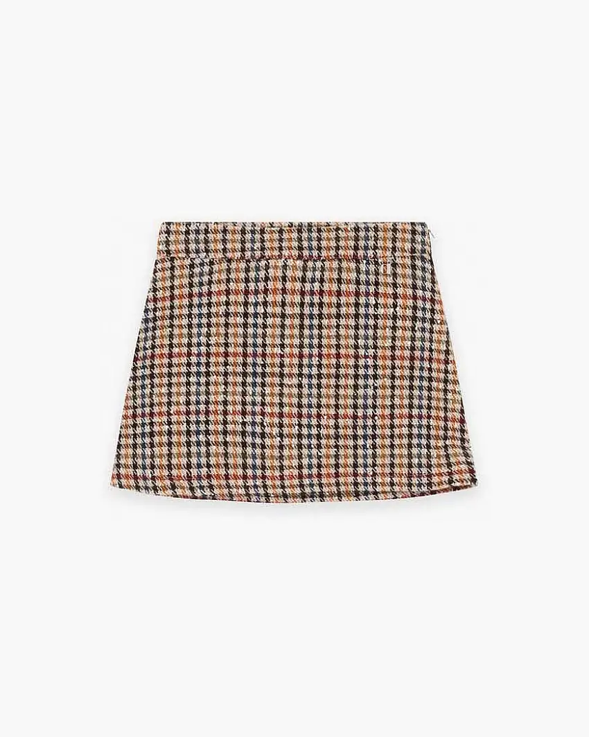 Minigonna Dixie in pied de poule multicolor