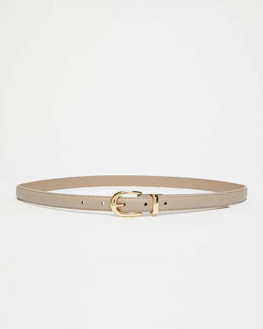 Cintura color taupe Emme Marella in similpelle con fibbia in metallo stondata