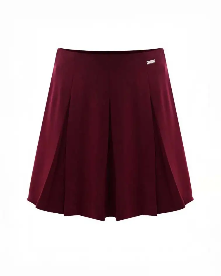 Minigonna Kocca bordeaux in punto milano a faldoni