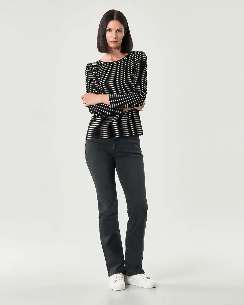 Jeans bootcut neri delavè Emme Marella in cotone stretch