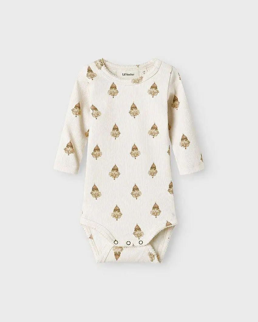 Body Lil'Atelier rosa cipria a maniche lunghe con fantasia pagliacci