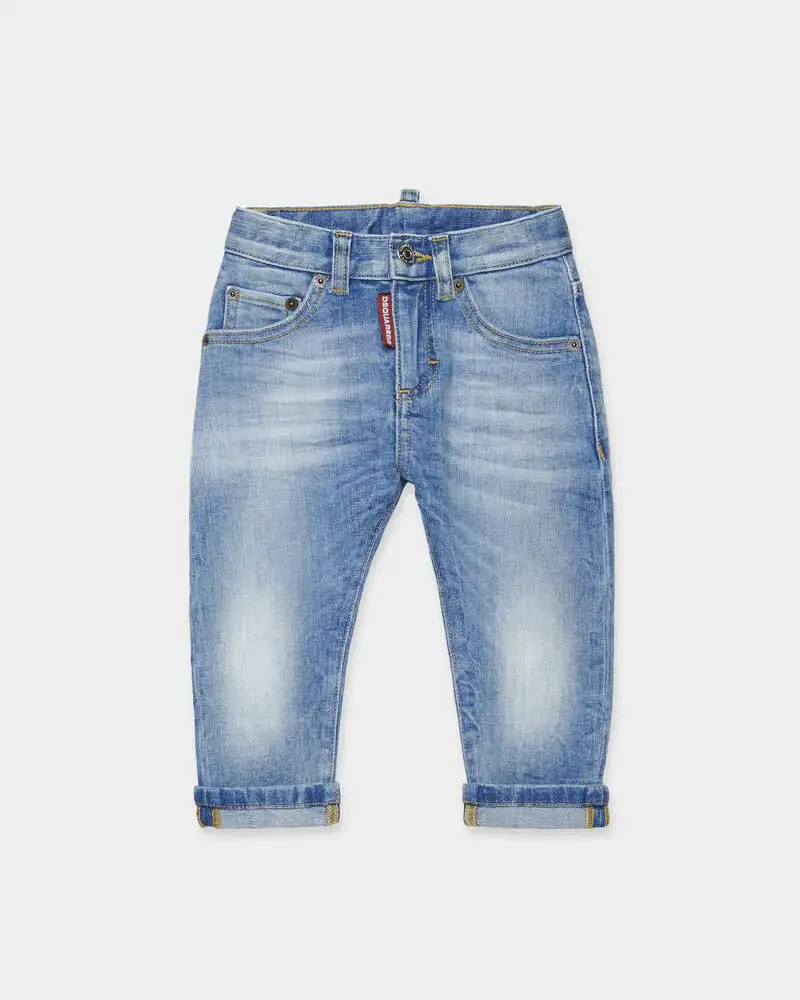 Jeans Dsquared2 in cotone stretch lavaggio chiaro stone washed