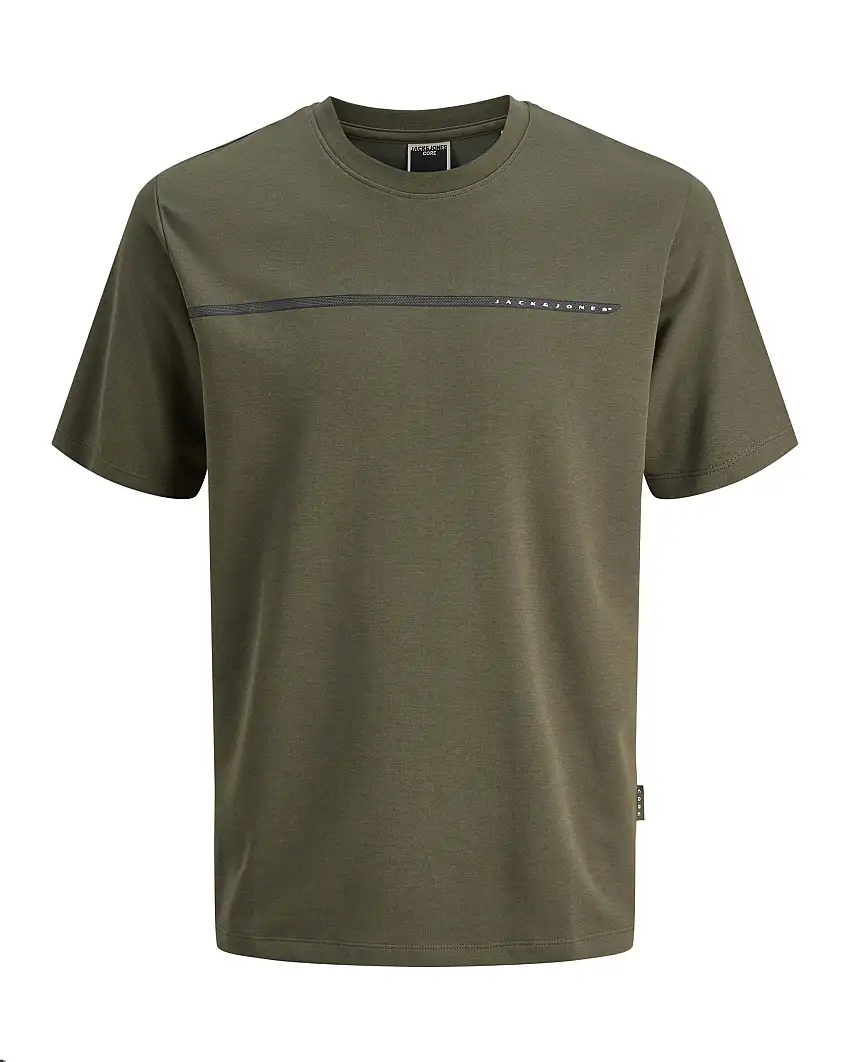T-shirt mezza manica Jack & Jones verde militare con logo nero