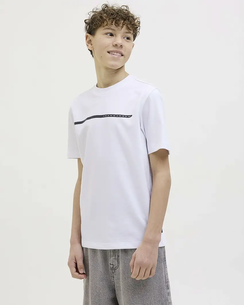 T-shirt mezza manica Jack & Jones bianca con logo nero